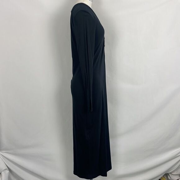 James Perse Black Button Front Long Dress - Picture 3 of 6